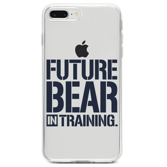 DistinctInk Clear Shockproof Hybrid Case for iPhone 7 PLUS / 8 PLUS (5.5" Screen) TPU Bumper Acrylic Back Tempered Glass Screen Protector - Future Bear in Training