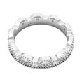 thumbnail image 3 of Sterling Silver Vintage Milgrain Eternity Band Simulated Diamond Ring Crown Wedding Band For Women (7), 3 of 6