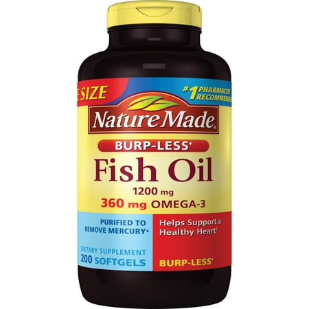 Nature Made Fish Oil 1200mg + Vitamin D 1000 IU Liquid Softgels -