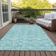 thumbnail image 6 of Addison Rugs Chantille Indoor/Outdoor Transitional Circles Teal Washable Rectangle Rug, 2'6" x 3'10", 6 of 6