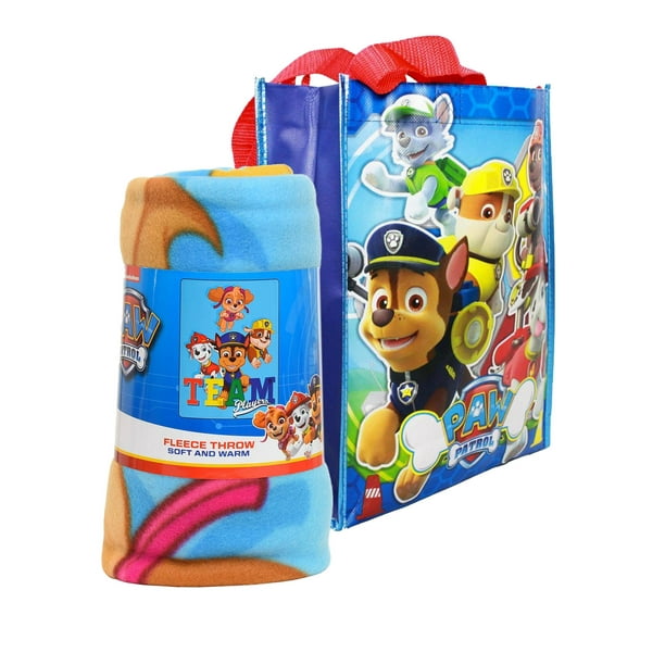 Paw Patrol Throw Blanket 45x60 & Tote Bag 2-Piece Set - Walmart.com