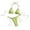 Green, variant on Mini Bikini Set Women Sexy Cheeky High Cut Triangle Halter String Two Piece Swimwear Solid Color Stretch Fabric