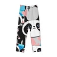 thumbnail image 4 of Easygdp Panda Cute Pink Hearts Men's Pajama Pant, Sleep Elastic Waistband Lounge Pants - X-Large, 4 of 9