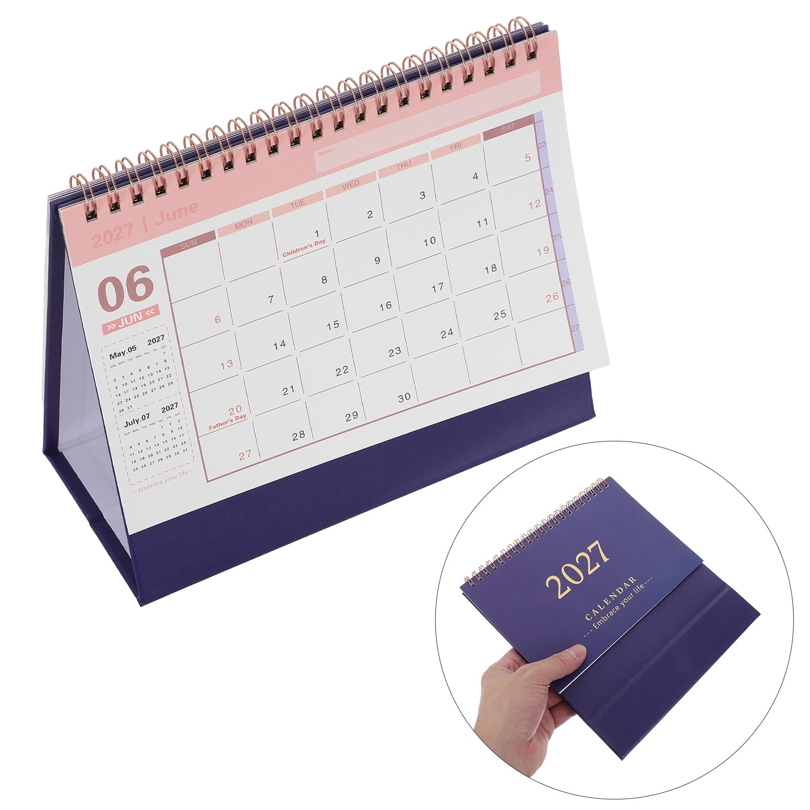 LITINKIMI 2027 Monthly Desk Planner Dark Compact Organizer with Tear-Off Pages for Home and Office Use