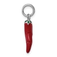 thumbnail image 2 of White Sterling Silver Charm Pendant Red 22 mm 5 Rhodium-Platedred Enamel Pepper, 2 of 4