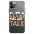 thumbnail image 1 of DistinctInk Clear Shockproof Hybrid Case for iPhone 13 Pro MAX (6.7" Screen) - TPU Bumper Acrylic Back Tempered Glass Screen Protector - Grow a Beard Then We'll Talk, 1 of 2