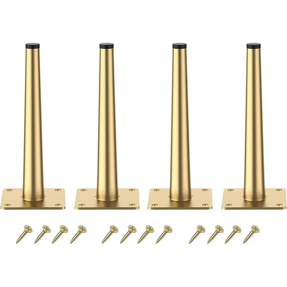 Xiao Hua 4Pcs 8Inch Furniture Legs Coffee Table Legs, Replacement Legs Perfect for Mid-Century Modern/Great for Sofa Leg TV Cabinet Leg,Chair Leg,Ottoman Leg(8 Inch/20cm, Brushed Gold, Straight)