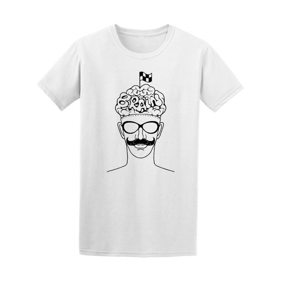 Hipster Brain Checkered Flags Tee Men's -Image by Shutterstock