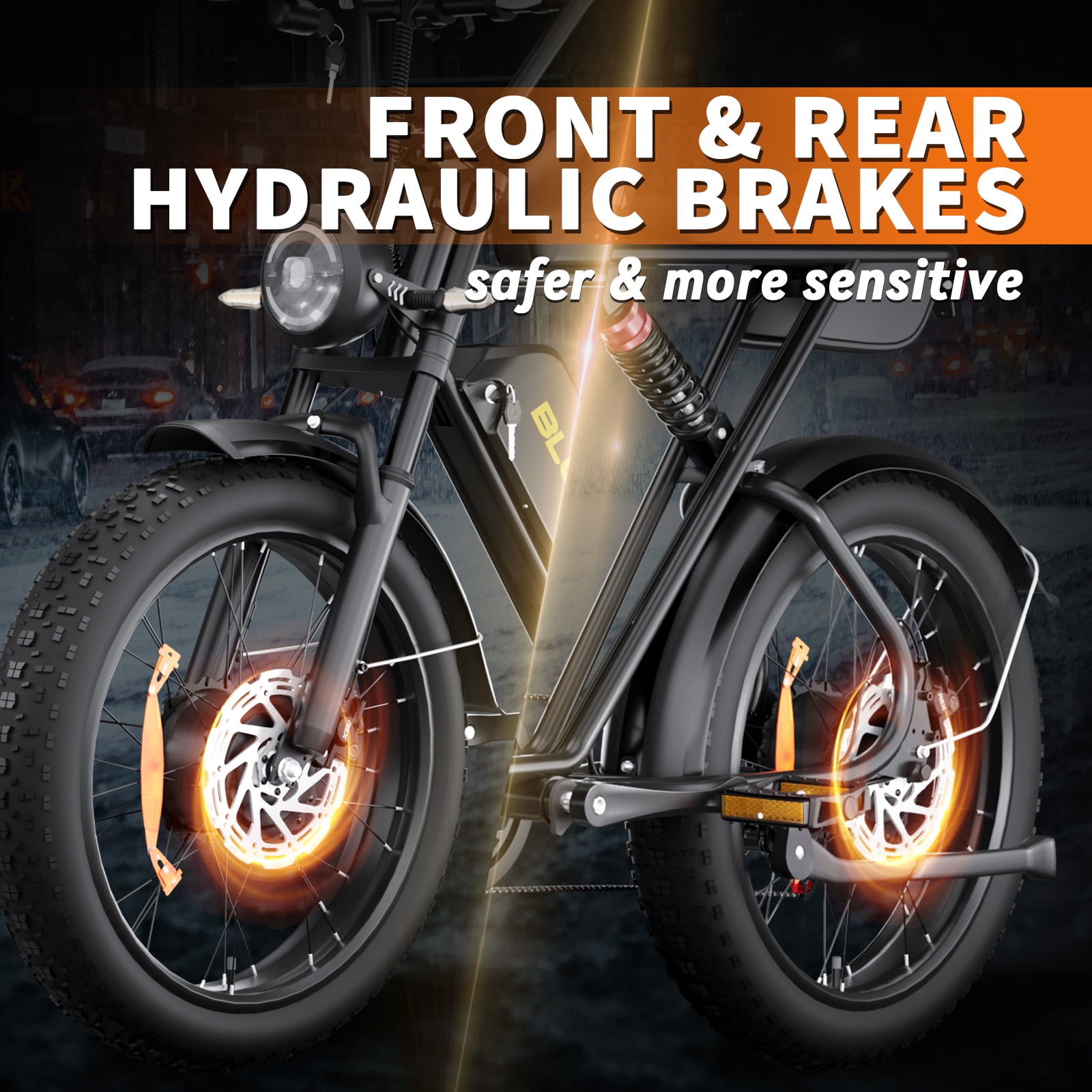 Electric Bike for Adults, Peak 3000W 37MPH, 52V 43AH Battery120Miles, Electric Dirt Ebike for Adults, 20" Fat Tire Mountain Ebike UL2849