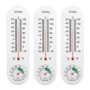 3 Pcs Outdoor/Indoor Thermometer Hygrometer Humidity Meter Thermometers Temperature Humidity Gauge Meter with Celsius/Fahrenheit (℃/℉) for Patio Field Cellar Garden Greenhouse Closet