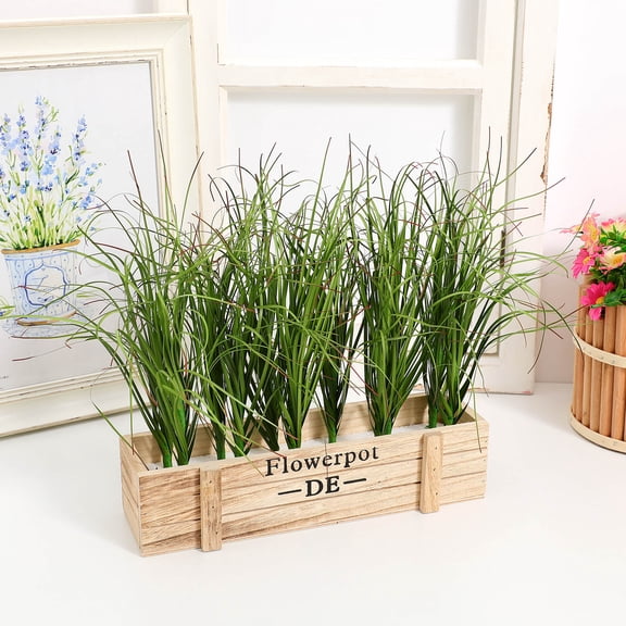 UPOUART Lifelike Artificial Grass Green Plastic Models for Decor 12Pcs