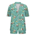 thumbnail image 5 of LEWKW 3 Piece Vacation Outfits for Women Flower Print Kimono Cardigan & Shorts Sets Summer Beach Lounge Wear Boho Floral Matching Cover up Suits, 5 of 6