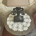thumbnail image 4 of Small Round Lace Table Cloth Vintage Crochet Cotton Floral Tablecloth 50cm Decor, 4 of 8