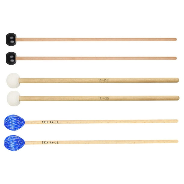 Baquetas de percusión de 6 piezas, accesorios para instrumentos musicales, mazos de batería profesionales con mango de madera para...
