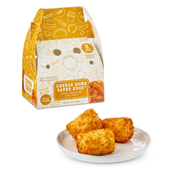 Freshness Guaranteed Cheese Bomb Tater Kegs, Hot & Ready-to-Eat, 3 Count, 3.8 oz