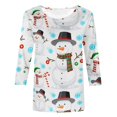 thumbnail image 4 of Pntutb - Camiseta holgada con estampado de moda para mujer, blusa de manga 3/4, cuello redondo, tops casuales Pntutb Pntutb-1328, 4 of 5