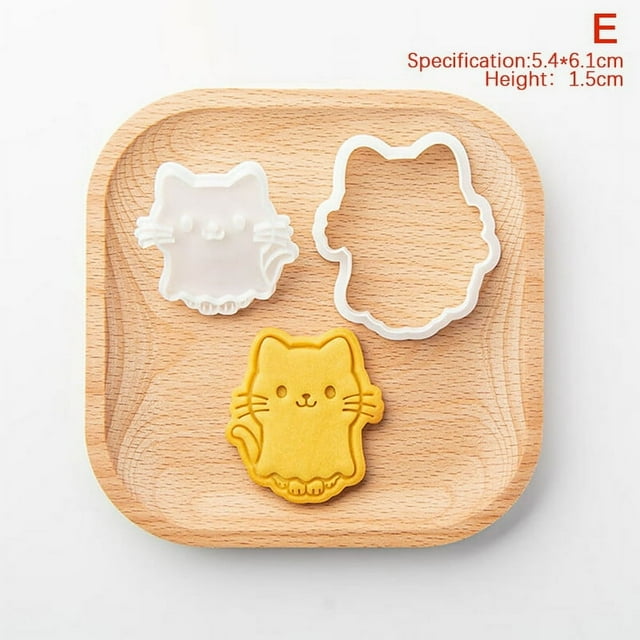 Halloween Kitten Cookie Mould Ghost Cute Cartoon Animal Kitten Cat Shape Fondant Embosser Stamp Cake Tool DIY Baking Tool