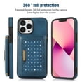 thumbnail image 5 of ELEHOLD Stylish Wallet Case for iPhone 12 Pro Max 6.7inch,Flip Card Slots Diamond Bling Sparkle Design RFID Blocking Detachable Shoulder Strap for Girls Women Purse Case,Blue, 5 of 7
