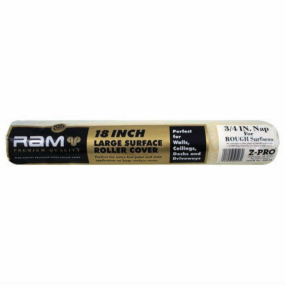 18" x 3/4" Nap Premier Paint Roller 50518 Ram Roller Cover, Polyester