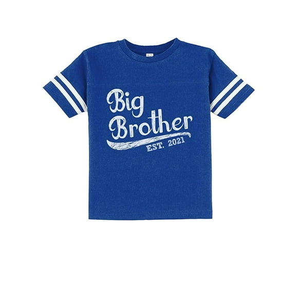 Gift for Big Brother 2021 Siblings Boys Toddler Jersey T-Shirt 2T Blue