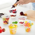 thumbnail image 3 of 100 Pack 9 oz Clear Plastic Cups with Lids, Disposable Flat Ideal for Ice Cream, Cold Drinks, Fruit, Dessert, Yogurt Parfait, 3 of 4