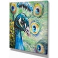 thumbnail image 2 of Larger Peacock Watercolor - Abstract Canvas Art Print, 2 of 3