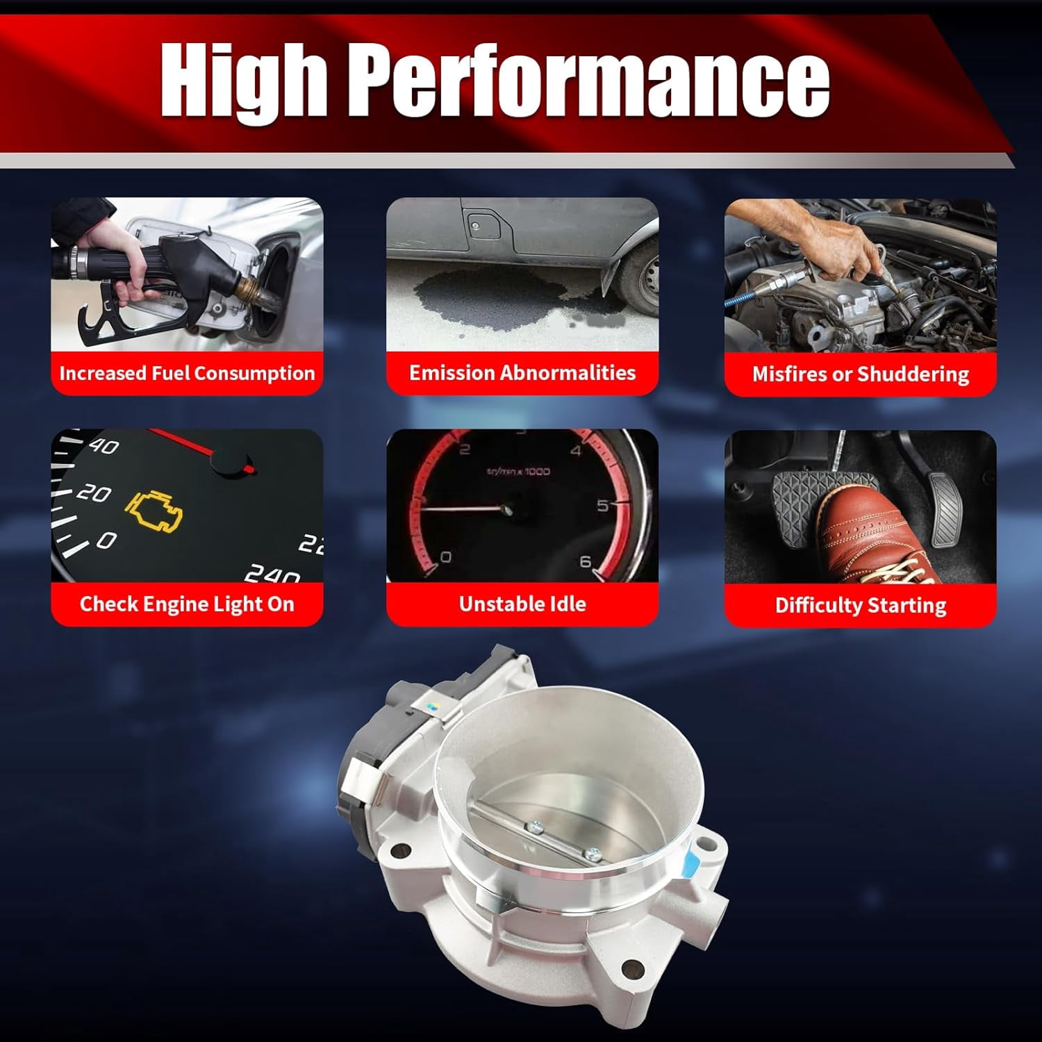 MACAX Electronic Throttle Body Assembly S20008 Compatible with Chevrolet GMC Cadillac Buick Silverado Suburban Express Avalanche Tahoe Sierra Yukon - 4.8 5.3 6.0 6.2L Replaces 12679524 12572658