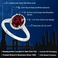 thumbnail image 2 of Gem Stone King 10K White Gold Red Rhodolite Garnet Women Engagement Ring (2.00 Ct Oval, Size 9.5), 2 of 5