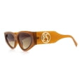 thumbnail image 6 of Womens Diva Narrow Triangular Thick Temple Plastic Fashion Sunglasses All Brown, 6 of 8