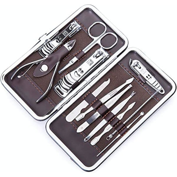 Nail Care Manicure Set - 12 pieces - Pedicure Nail Clipper Nail Pliers