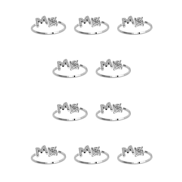 Sonducket Anillo abierto con letras mayúsculas, anillos de compromiso seguros reutilizables portátiles, joyería para interiores y exteriores, Type2 NO2