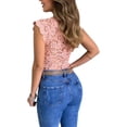 thumbnail image 2 of Sinhoon Women V-Neck Slim Fit Lace Blouse Tops, 2 of 3