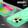 thumbnail image 4 of ShieldFlex Magnetic for iPhone 16 Pro Max Case, Compatible with MagSafe, Military Grade Drop Protection Translucent Matte Shockproof with Anti-Fingerprint Phone Case,Mint, 4 of 5