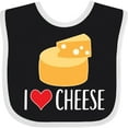 thumbnail image 3 of Inktastic I Love Cheese Funny Cheese Lover Boys or Girls Baby Bib, 3 of 4