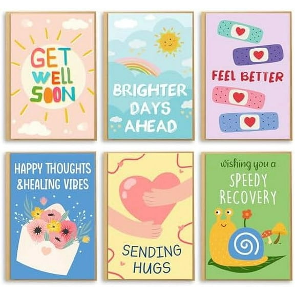 Funny Get Well Soon Cards With Envelopes, Set of 24, Cute Get Well Soon Cards & Gifts for Men Women, Feel Better Greeting Cards Assortment