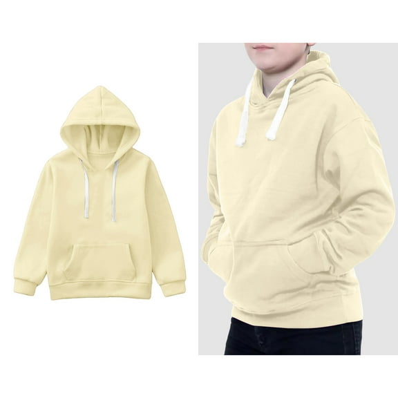 Kids Hoodie Beige Hoodies Long Sleeve Casual Basic Pullover Sweatshirt Hoodie Fall Winter Clothes Girls 4-5 Years Clothes