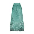 thumbnail image 5 of WXLWZYWL Women's Linen Maxi Skirt with Pockets - Floral Print Casual Elastic Waistband Flared Long Skirt 2024 Fall Fashion, 5 of 5