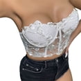 thumbnail image 3 of Inevnen Women's Summer Tank Tops Crop-Top Lace Strapless Girl Shirt Corset Evening Clubwear, 3 of 5