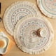 thumbnail image 4 of 2Pcs Printed Place Mat Bohemian Tassel Printed Coaster for Home Insulation Circular Shape Dinner Table Layout Props, E, 4 of 5