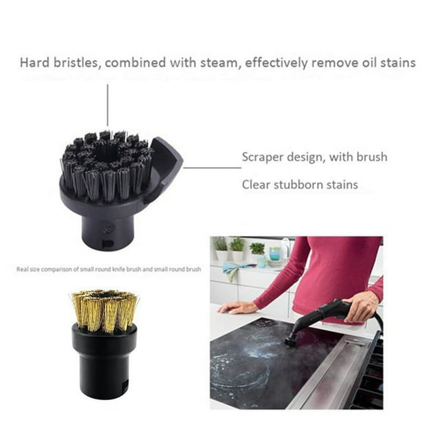 for SC2 SC3 SC4 SC5 CTK10 CTK20 Window Nozzle Scraper Round Brush for Steam Cleaner Mirrors,Clean Slit Moisture