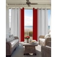 thumbnail image 4 of Red Solid Color Texture Blackout Curtains 90 Inches Long for Bedroom, Simple Red Stripes Thermal Insulated Room Darkening Black Out Window Curtain Panels Grommet Drapes for Living Room, 4 of 8