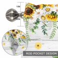 thumbnail image 2 of Dogs Window Valance for Kitchen, Watercolor Spring White Yellow Daisy Sunfower Floral Leaf Wood Grain Rod Pocket Short Curtain for Small Windows, Light Filtering Decorative Valance, 56 x 16 Inch, 2 of 9