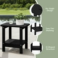 thumbnail image 6 of WestinTrends Aruba 2-Tier Outdoor HDPE Modern Adirondack Square Patio Side Table, Black, 6 of 13