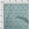 thumbnail image 2 of oneOone Cotton Jersey Turquoise Blue Fabric African Craft Projects Decor Fabric Printed By The Yard 58 Inch Wide, 2 of 4