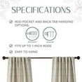 thumbnail image 4 of Elrene Home Fashions Brighton Windowpane Plaid Blackout Window Curtain, Living Room and Bedroom Drape with Rod Pocket Tabs, 52"x84" (Linen), 4 of 7