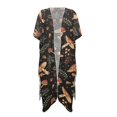 thumbnail image 2 of FKELYI Retro Mushroom Leaf Print Kimono Cover Up for Women Summer Beach Coverup Half Sleeve Kimono Cardigan Sheer Beachwear Comfy Resort Wear for Ladies Casual Outfit, 2 of 6