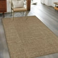 thumbnail image 4 of Brown 2.7x5 Area Rugs, Farmhouse Burlap Solid Beige Color Modern Linen Texture Non-Skid Rubber Backing Large Rectangle Rugs - Living Room Bedroom Home Office, Indoor Floor Mat Carpets Washable Rug, 4 of 9