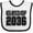 White and Black, variant on Inktastic Class of 2036 in Black Outlined Text Boys or Girls Baby Bib