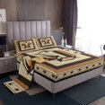 thumbnail image 1 of Erosebridal Tribal Aztec Full Sheet Sets, Rustic Cow Bedding Full Size, Texas Stars Decor, 1 of 7