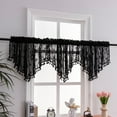thumbnail image 7 of Leodye Sheer Beaded Curtain Valances for Windows, Triangle Sheer Voile Kitchen Swag Valance Curtains Boho Bead Tassels Window Valances for Living Room Bedroom Bathroom, 7 of 7